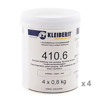 410.6 Wässriger Kontaktklebstoff - schwarz Karton mit 4 Dosen je 0,8 kg