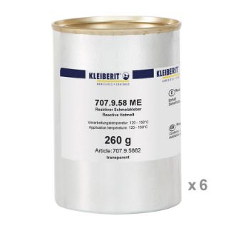 707.9.58 ME PUR Kantenschmelzklebstoff - transparent Karton mit 6 Aludosen je 0,26 kg